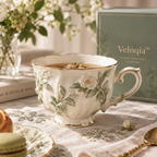 Velnqia™ Seraphine — Sculpted Porcelain Teacup