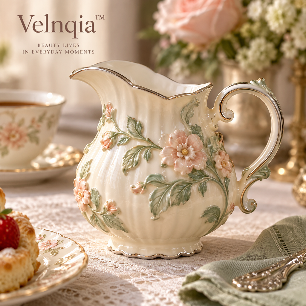 Velnqia™ Elowen — Sculpted Porcelain Creamer