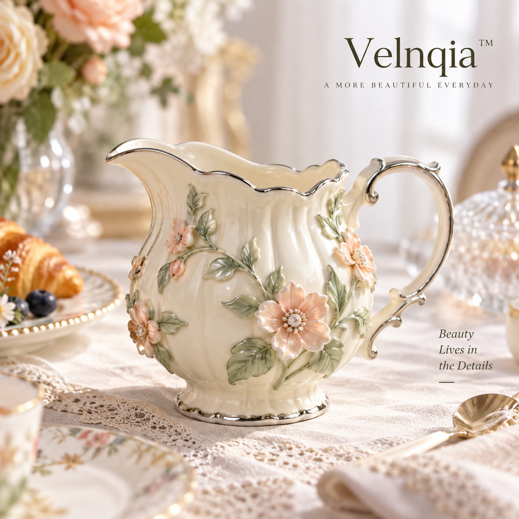 Velnqia™ Elowen — Sculpted Porcelain Creamer