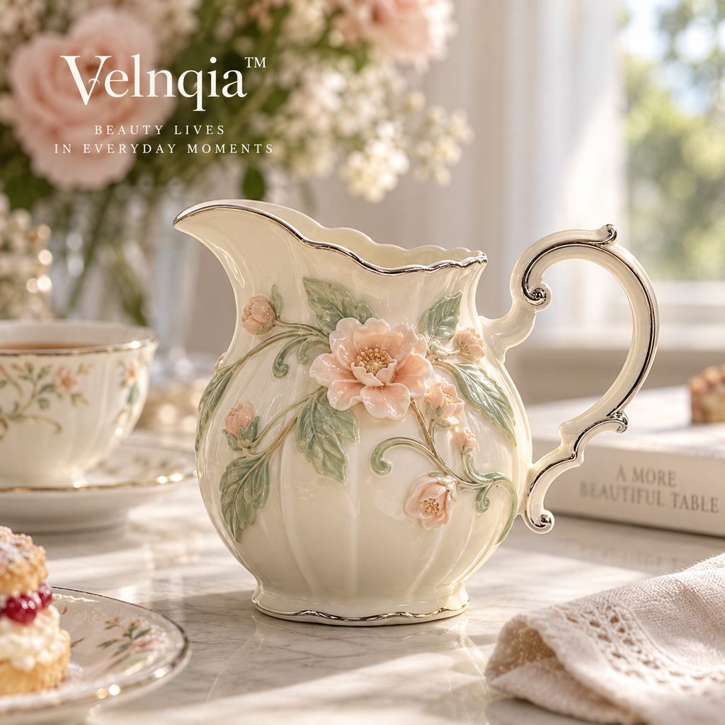 Velnqia™ Elowen — Sculpted Porcelain Creamer