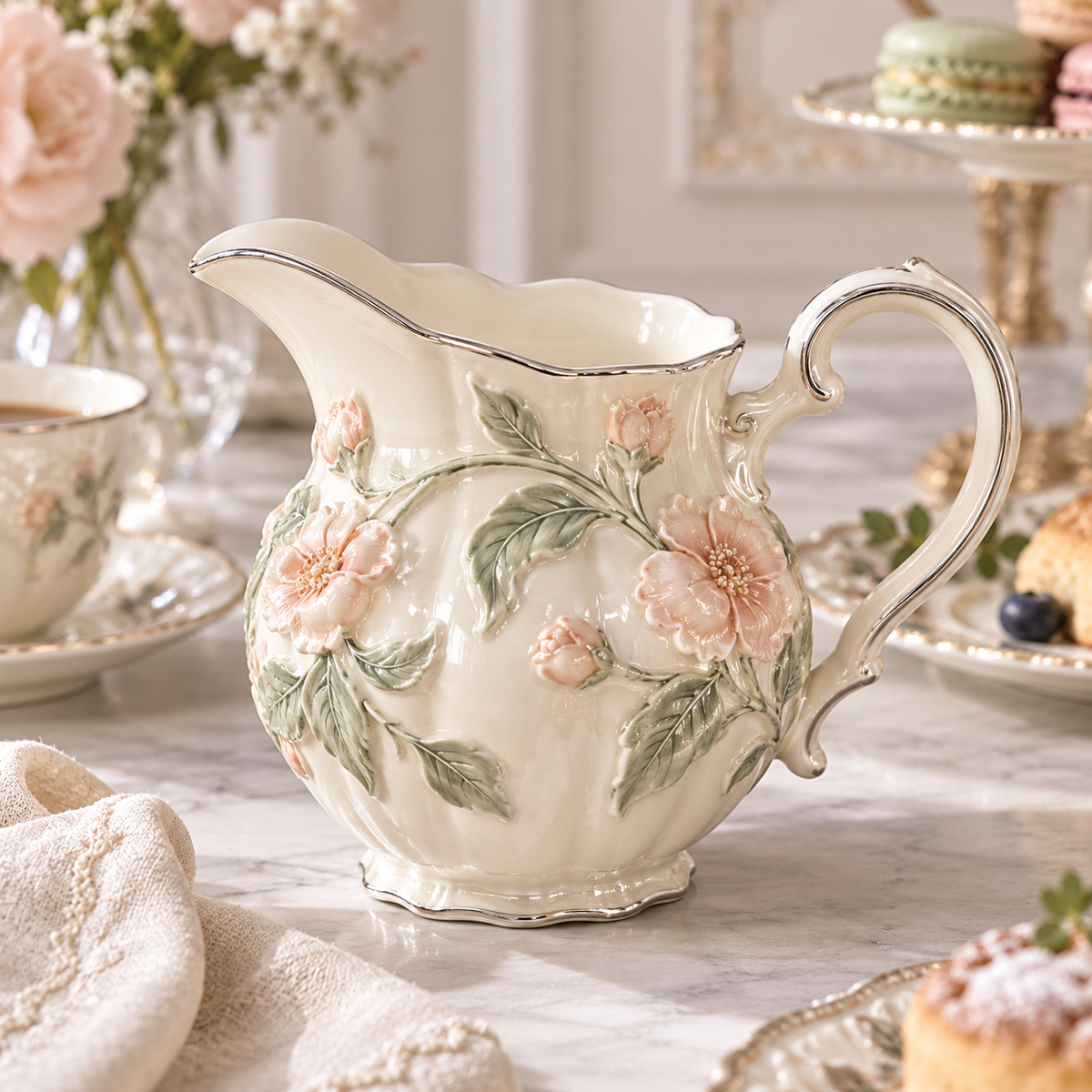 Velnqia™ Elowen — Sculpted Porcelain Creamer