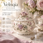 Velnqia™ Evelisse — Sculpted Porcelain Covered Sugar Bowl