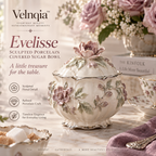 Velnqia™ Evelisse — Sculpted Porcelain Covered Sugar Bowl