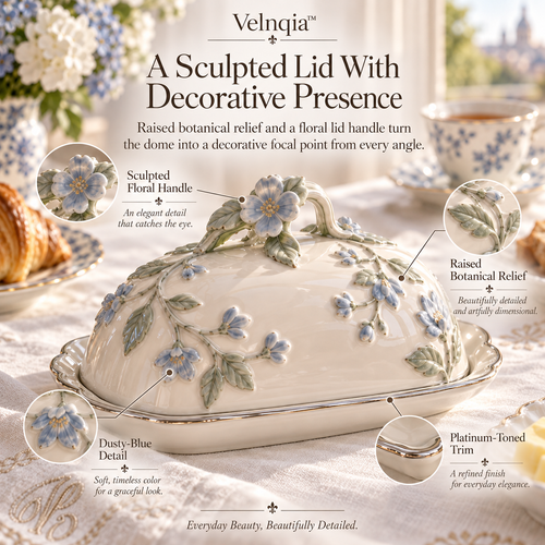 Velnqia™ Aveline — Sculpted Porcelain Butter Dome