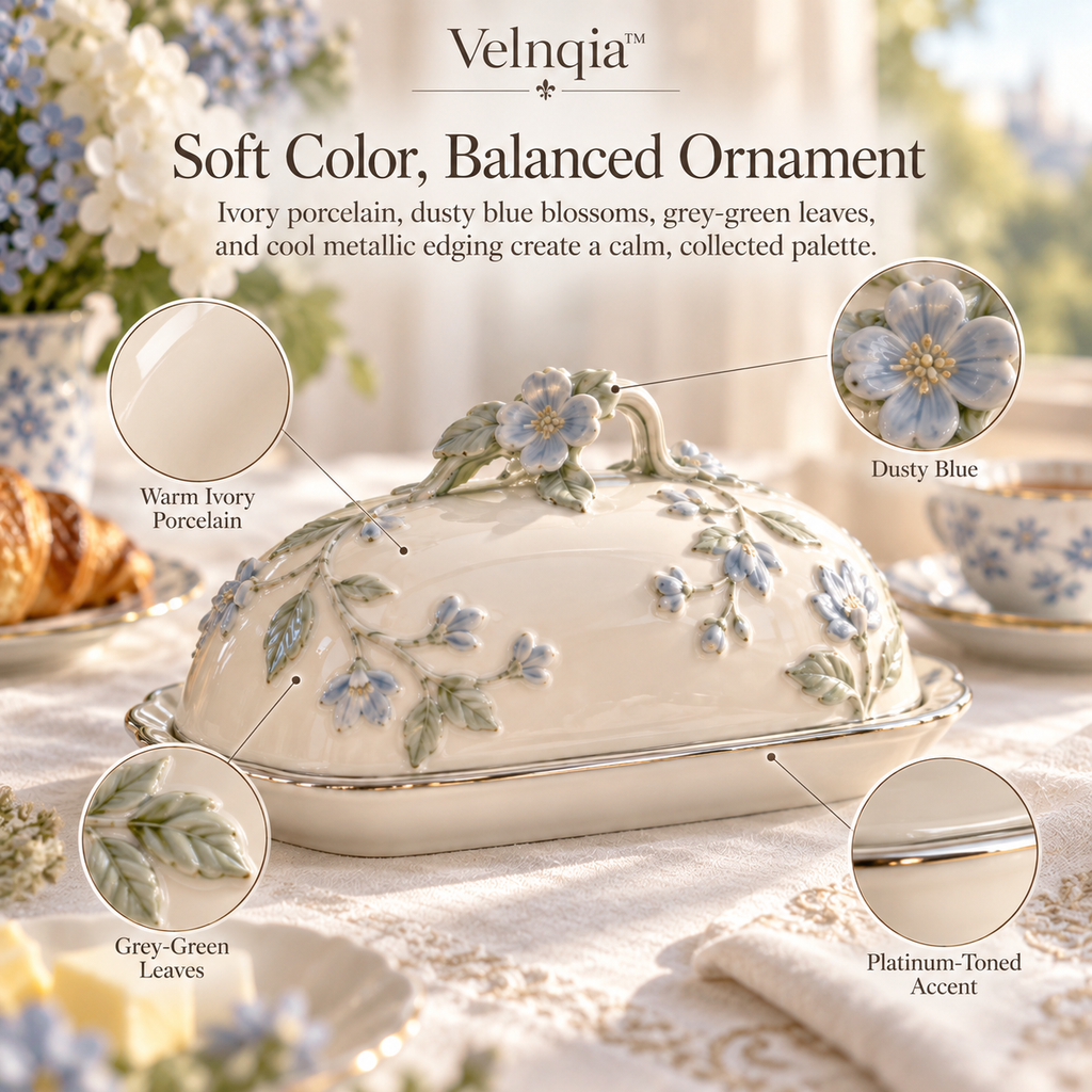 Velnqia™ Aveline — Sculpted Porcelain Butter Dome