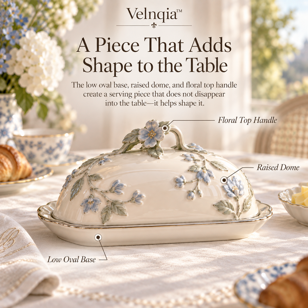 Velnqia™ Aveline — Sculpted Porcelain Butter Dome