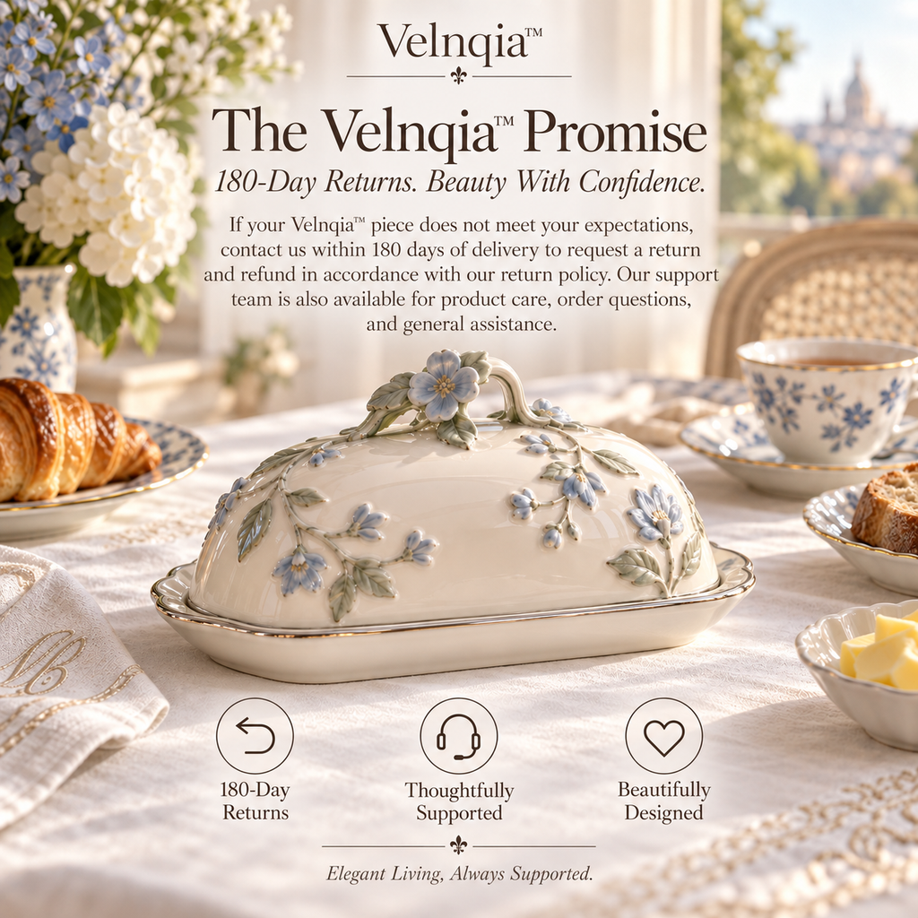 Velnqia™ Aveline — Sculpted Porcelain Butter Dome
