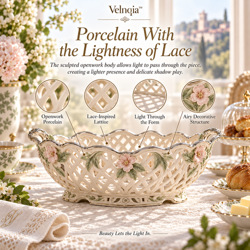 Velnqia™ Belladore — Sculpted Porcelain Bread Basket