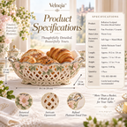 Velnqia™ Belladore — Sculpted Porcelain Bread Basket