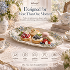 Velnqia™ Clairmont — Sculpted Porcelain Serving Tray