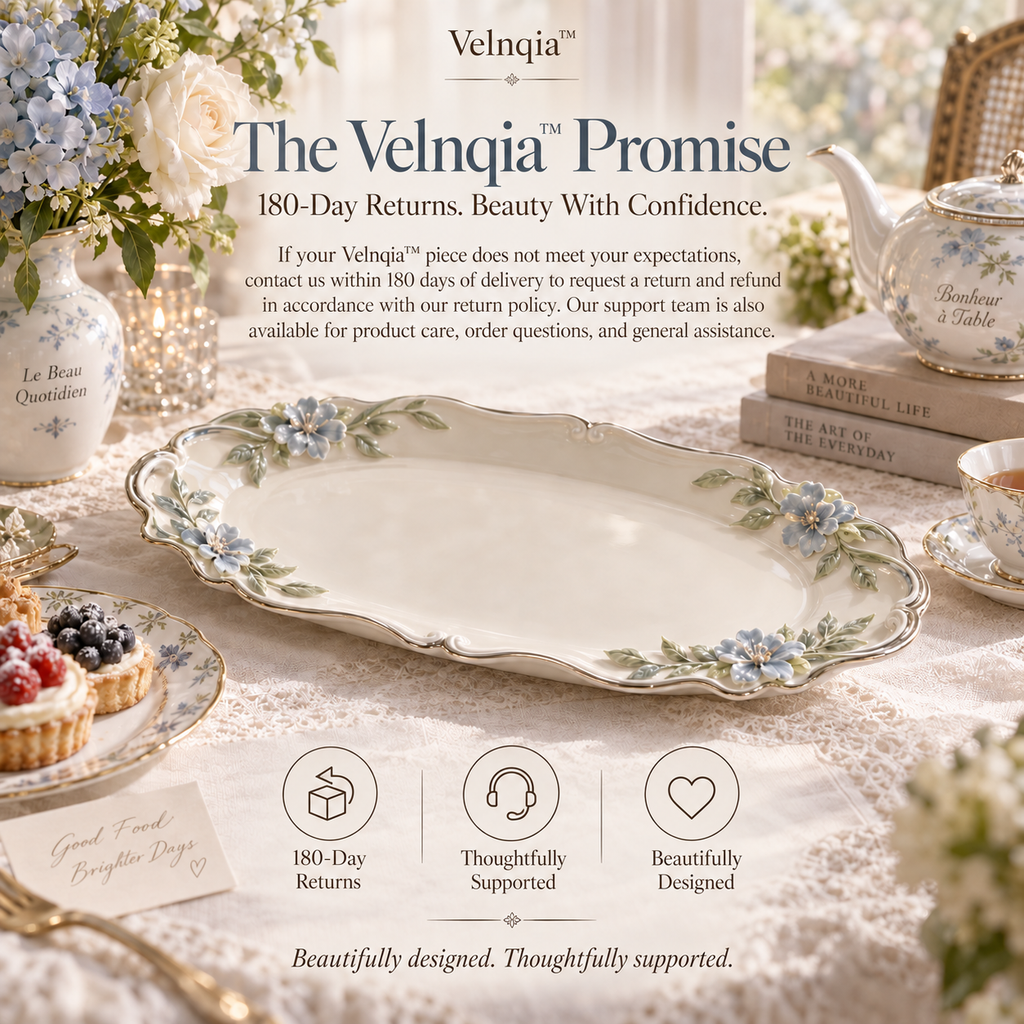 Velnqia™ Clairmont — Sculpted Porcelain Serving Tray