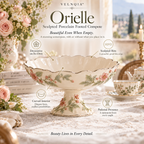 Velnqia™ Orielle — Sculpted Porcelain Footed Compote