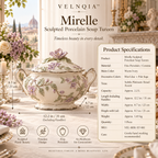 Velnqia™ Mirelle — Sculpted Porcelain Soup Tureen