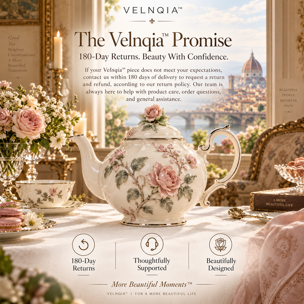 Velnqia™ Solenne — Sculpted Porcelain Teapot
