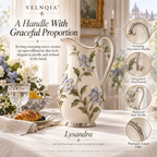 Velnqia™ Lysandra — Sculpted Porcelain Water Pitcher