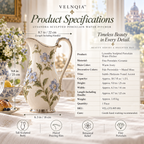 Velnqia™ Lysandra — Sculpted Porcelain Water Pitcher