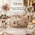 Velnqia™ Valenne — Sculpted Porcelain Covered Serving Casserole