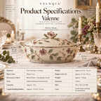 Velnqia™ Valenne — Sculpted Porcelain Covered Serving Casserole