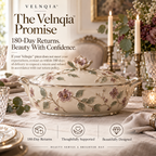 Velnqia™ Valenne — Sculpted Porcelain Covered Serving Casserole